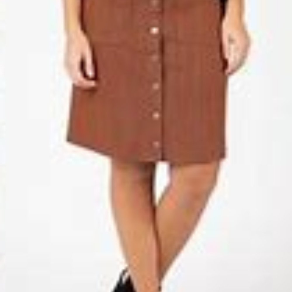 Snap Skirt Corduroy Brown